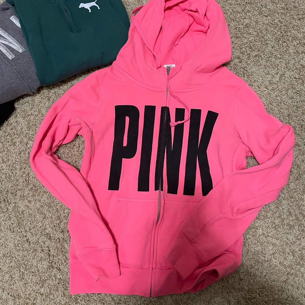 Hot pink PINK VS cowlneck hoodie